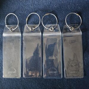 4 Translucent Bag Tag Photo Blanks Acrylic Rectangle CruiseOn Ship Metal Closure